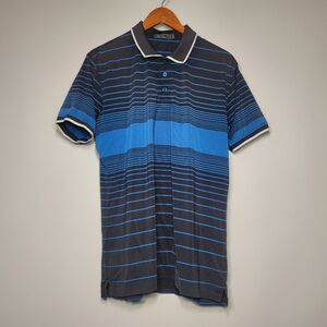 G/FORE Polo Shirt Mens Medium Illusion  Blue stripe Golf